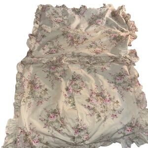 Shabby Chic pink cabbage rose standard pillows pair shams 2 pieces DISCONTINUED